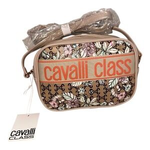 CAVALLI CLASS Lucilla Floral Camera‎ Bag Handbag $98 MSRP Zip Crossbody Purse